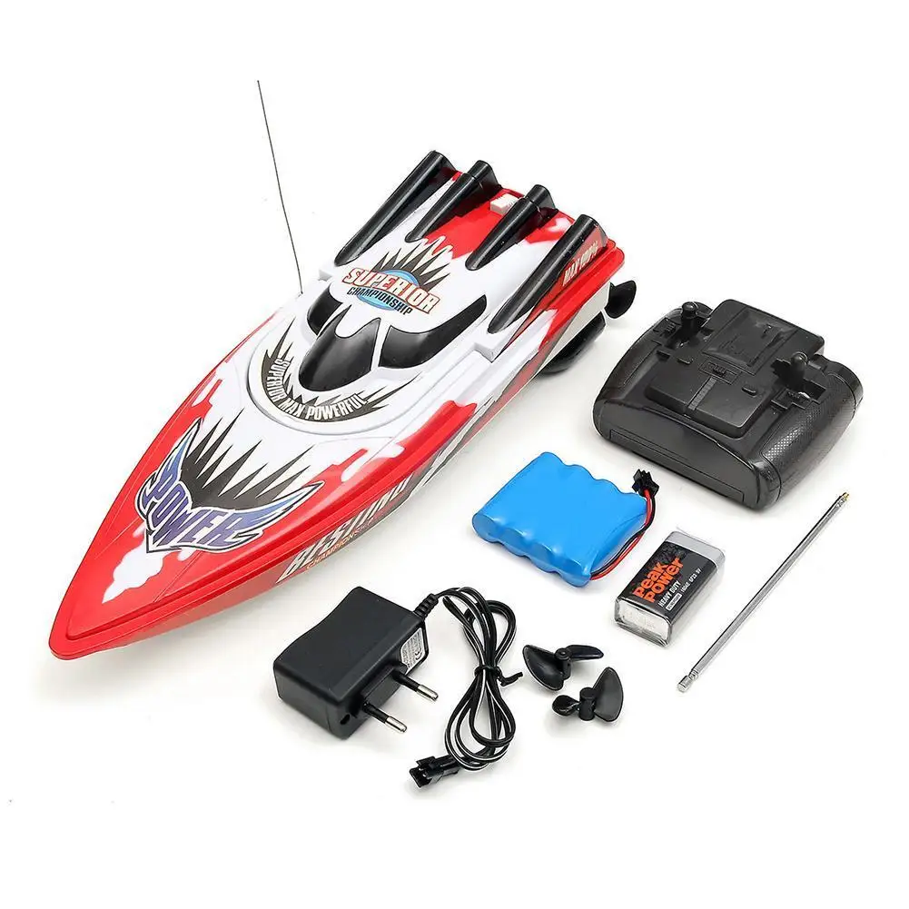 30km/h RC Boat Toy High Speed Racing Rechargeable Batteries For Children Boat Colors Control Remote Kids Gifts Two Christmas