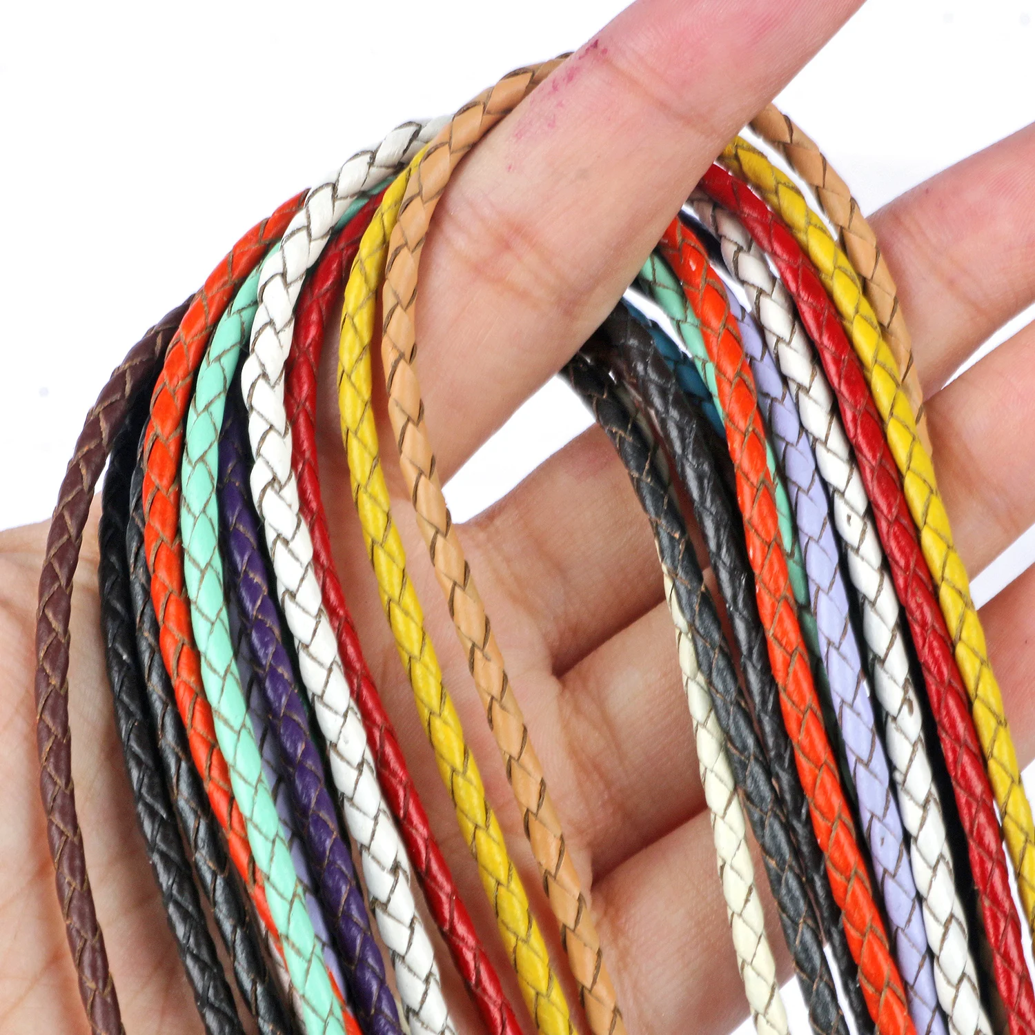 2 미터 블랙 꼰 정품 가죽 로프 코드 쥬얼리 액세서리, 3 4 5 6mm 라운드 가죽 코드 Diy 팔찌 쥬얼리 제작 