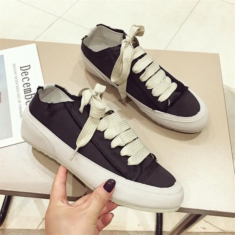 Scarpe donna/ г. Женская обувь однотонные белые кроссовки на плоской платформе шелковая повседневная женская обувь с круглым носком женская обувь Alpargatas De Mujer