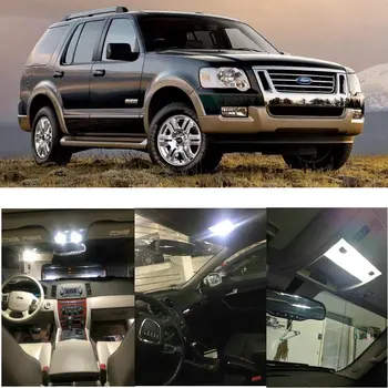 

Car Interior Led Light Kit For 2006 Ford Explorer 14pc Licnse plate Dome Map trunk Lamp bulb error free t10 36mm 42mm