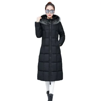 

2019 New Autumn winter Women parka Hooded Outwear Coat Jacket Medium length Solid zipper Long sleeve Thick Fashion Cotton C29