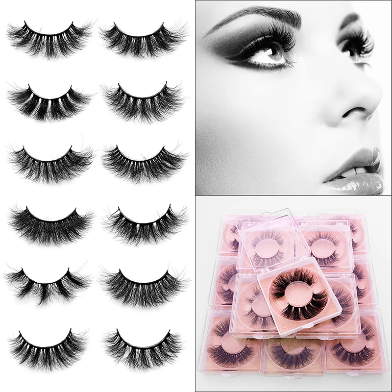 

NEW1pair Lashes 3D Mink Eyelashes Thick Fluffy Soft Eyelash Extension High Volume Natural False Eyelashes Makeup Mink Eye Lashes