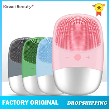 

Facial Cleansing Brush Silicone Sonic Vibration Cleaser Deep Pore Cleaning Electric Face Brush Face Massage Ultra-thin Skin Care
