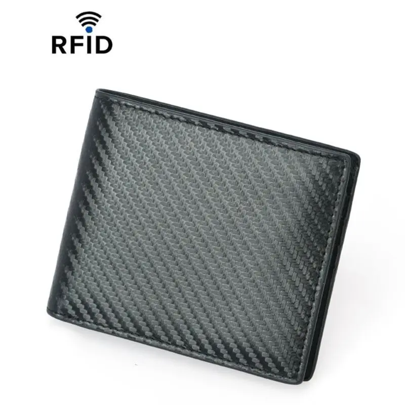

Fashion Men Mini Business Genuine Leather RFID Blocking Wallet Male Vintage Credit Card Coin Holder Clutch Bifold Pocket Purse