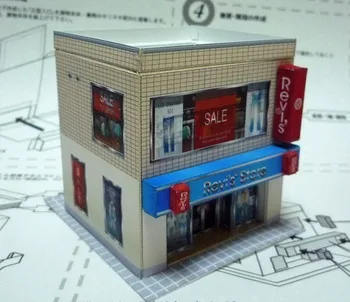 

1:150 1:108 Paper Model Japanese-style Clothing Store Shop Building 3D Paper Model Children Educational Toys