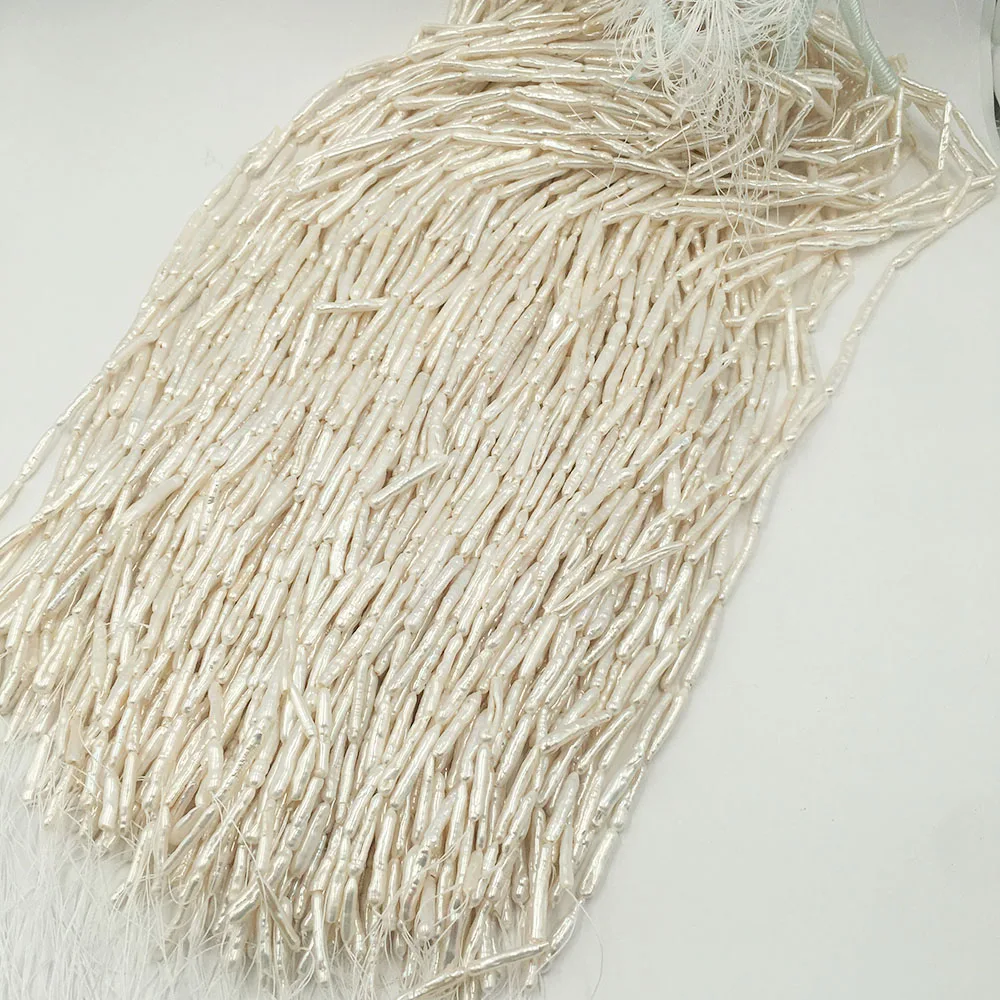 free shipping 39 cm BIWA freshwater pearl in strand,100% nature freshwater pearl with biwa shape,diameter 3-5 mm,length16-35 mm