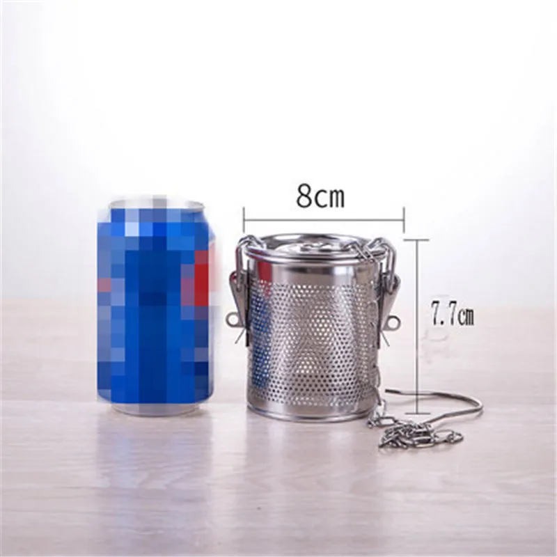 W8xH7.7cm Круглая Дыра 304 из нержавеющей стали мешок для приправ соуса супа вкус коробка для специй корзина рассола горячий горшок шлак разделительные фильтры для дуршлага - Цвет: W8xH7.7cm