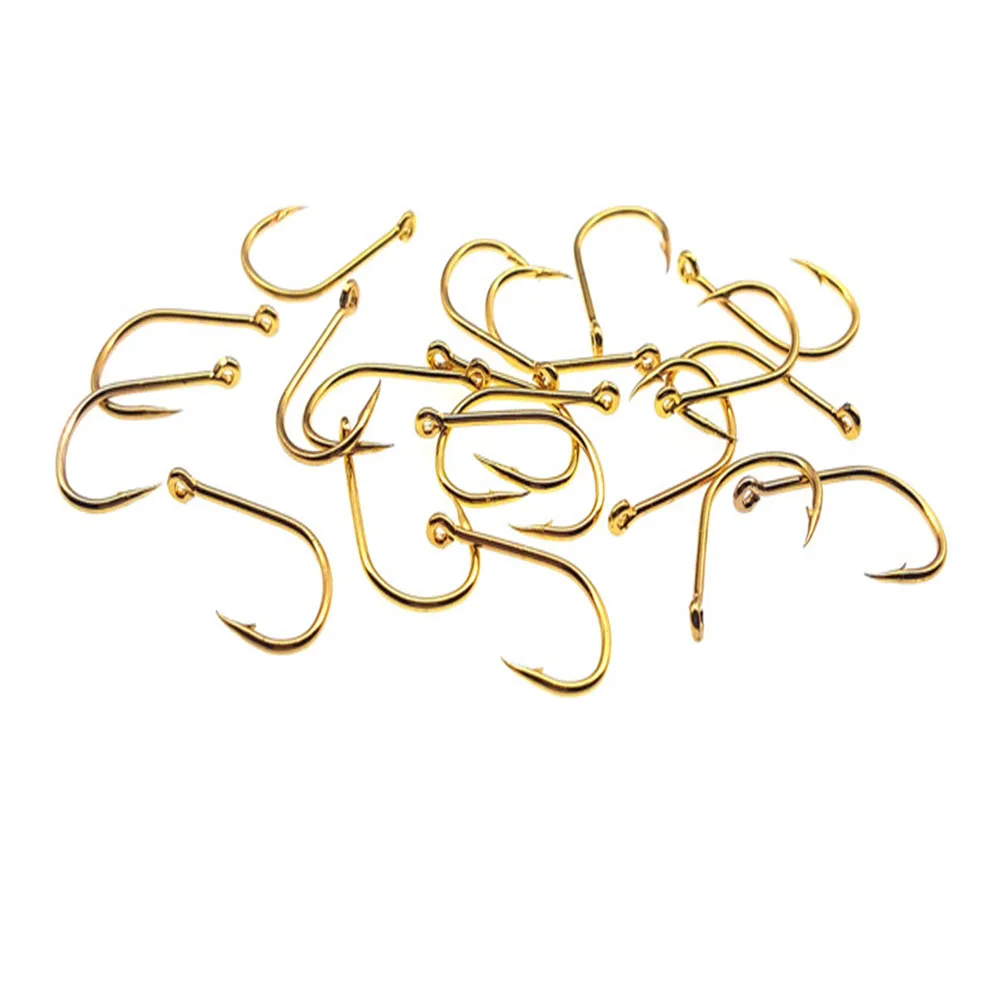100Pcs/Box Fishhooks Mixed Sizes 3/-12/ High Carbon Steel Gold Fishing Bait Sharpened Ultrapoint Fishing Hook Set Fish Supplies