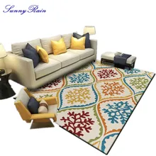 SunnyRain 1-piece Rugs короткий плюшевый спальный коврик и ковер для гостиной, устойчивый к скольжению кухонный коврик моющийся