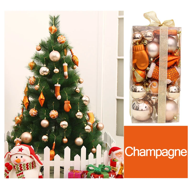 Высокое качество большая коробка красочные DIY Праздник Рождественская елка Декор шар-безделушка подвесные рождественские украшения-орнаменты для вечеринки для дома