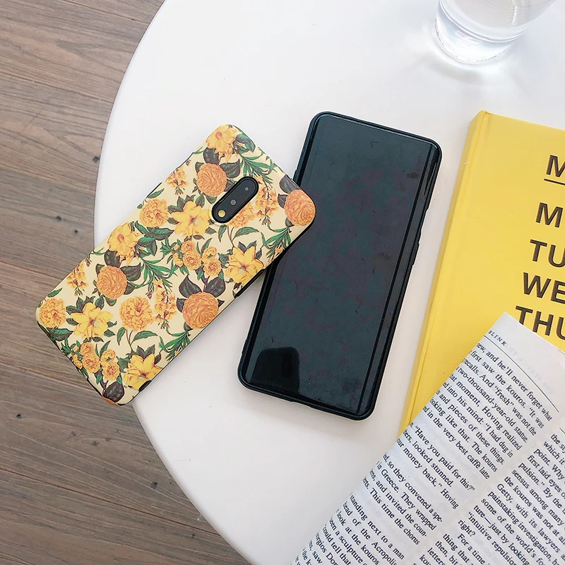 Чехлы для телефонов OnePlus 7 в стиле ретро с желтым цветком, Мягкая матовая задняя крышка, Подарочные чехлы для телефонов one plus для Oneplus 7 Pro, задняя крышка
