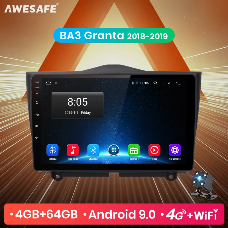 AWESAFE 4 + 64G Android 9 0 CarPlay DSP для LADA BA3 Granta Cross 2018 2019 автомобильный Радио Мультимедиа