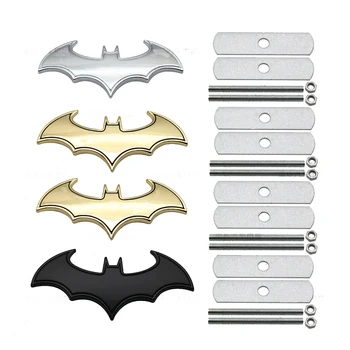 

10pcs 3D Metal Bats Car Stickers Front Grille Badge Last Batman Logo Stickers Decals Motorcycle Styling Decals Car Styling