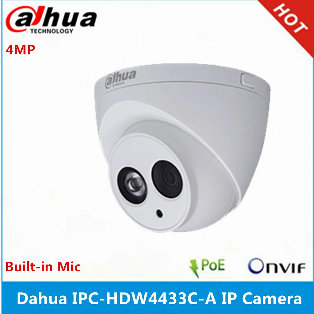 Dahua 4 шт. IPC-HDW4433C-A Встроенный микрофон 4MP ip-камера и NVR2104HS-P-4KS2 4ch с 4 poe портами система видеонаблюдения p2p