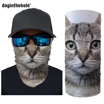 

Doginthehole 3D Animal Cat Mouth Print Magic Scarves Funny Breathable Face Masks Cycling Motorcycle Bandanas Girls Neck Buffs
