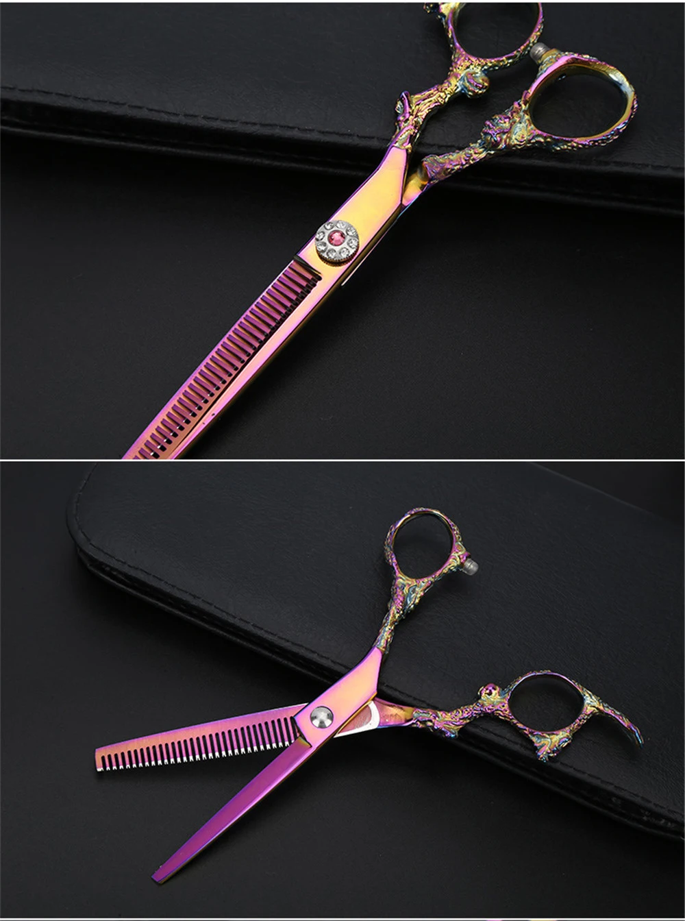 GOZLILI Professional Grooming Scissors Stainless Steel Electroplatin Hair Thinning Shear Sharp Edge Scissors Barber Cutting Tool (9)