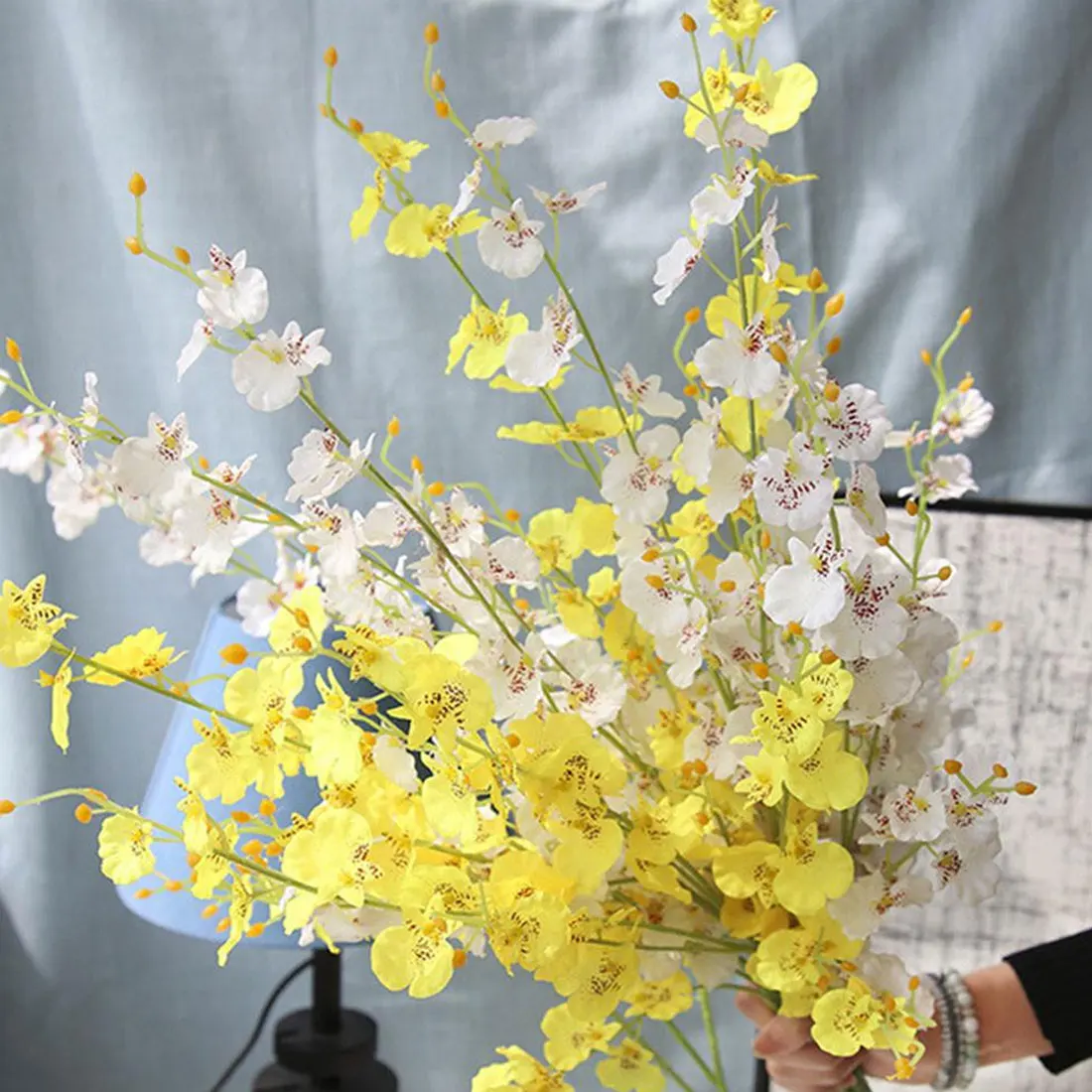 Красивые Искусственные цветы белая желтая Орхидея шелковые DIY вечерние свадебные декоративные искусственные цветы растения