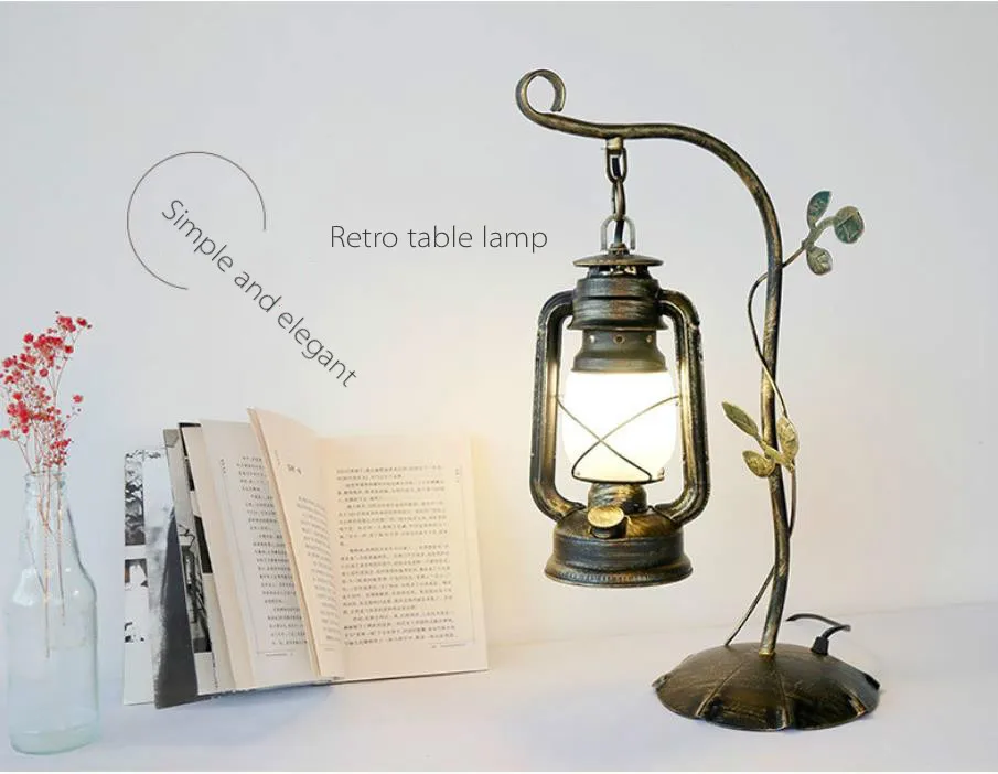 Китайская настольная лампа, винтажный светильник в форме лошади, старая масляная лампа, спальня, кровать, керосиновая лампа, американское исследование, ретро украшение для стола