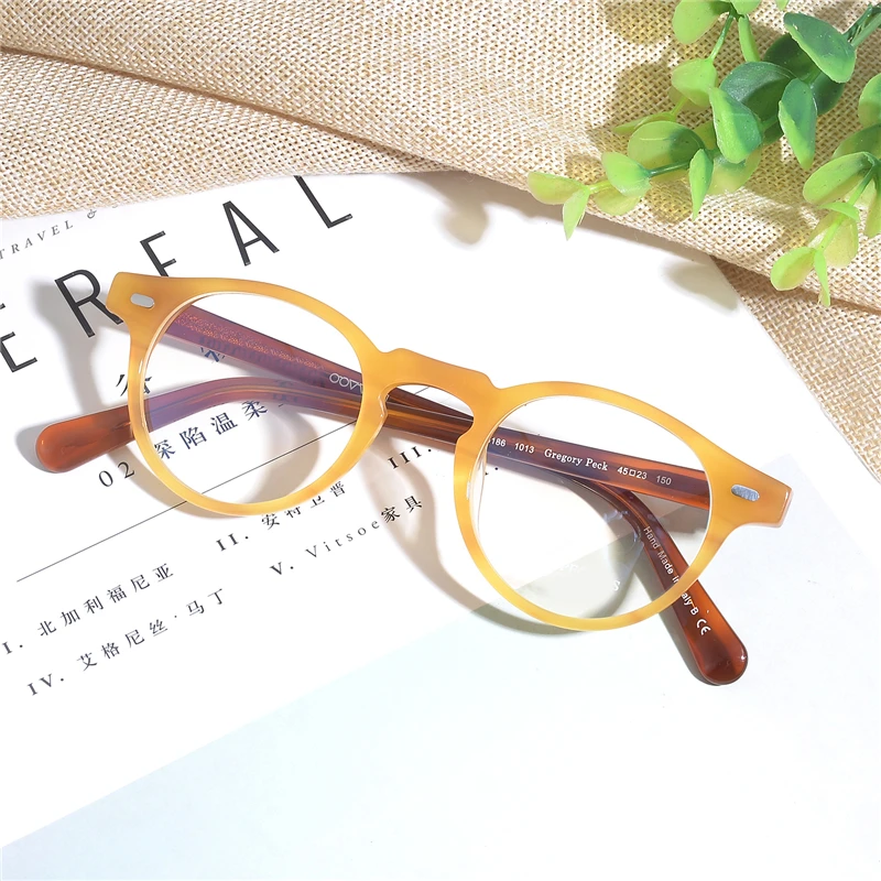 Retro Round Optical Eyeglasses Frame OV5186 Gregory Peck Reading Eyewear Women Men Spetacle Blue Light Glasses PrescriptionGafas