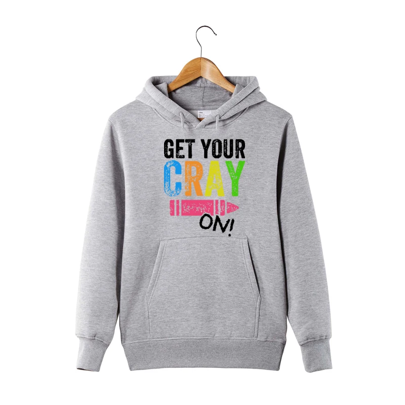 Толстовка с капюшоном «Get Your Cray On Back To School», забавная толстовка с капюшоном для учителя, свитер, подарок для учителя, Студенческая толстовка с рисунком, свитер