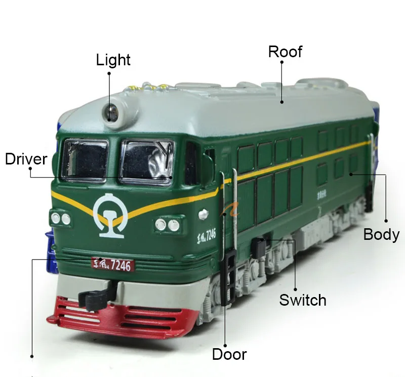 1: 87 масштаб сплава дизель Ретро поезд модель игрушки 3 цвета оттяните назад локомотив внутреннего сгорания акусто-оптические игрушки для детей