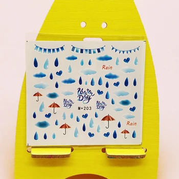 

Stickers for Nails DIY Tips Raindrop Clouds Umbrella Nail Art Decorations Sticker Water Transfer Decal Girl Manicure Accessories