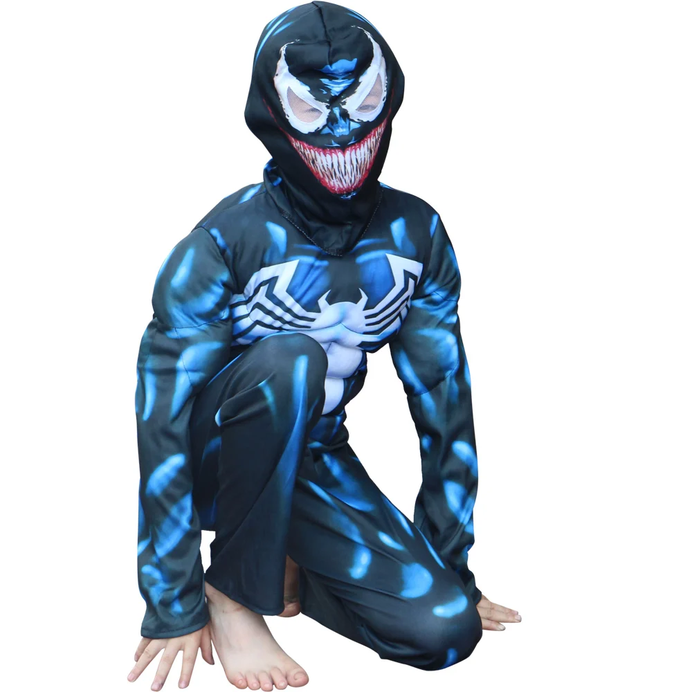 

Cosplay Halloween Costume For Kids Spider Anime Siamese Muscular Children Wearing Hat Poison Man Adult Children Party Show Dance