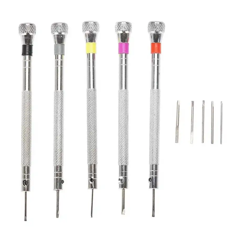 5pcs Steel Precise Slotted Screwdrivers Jewelry Watch Glasses Repair