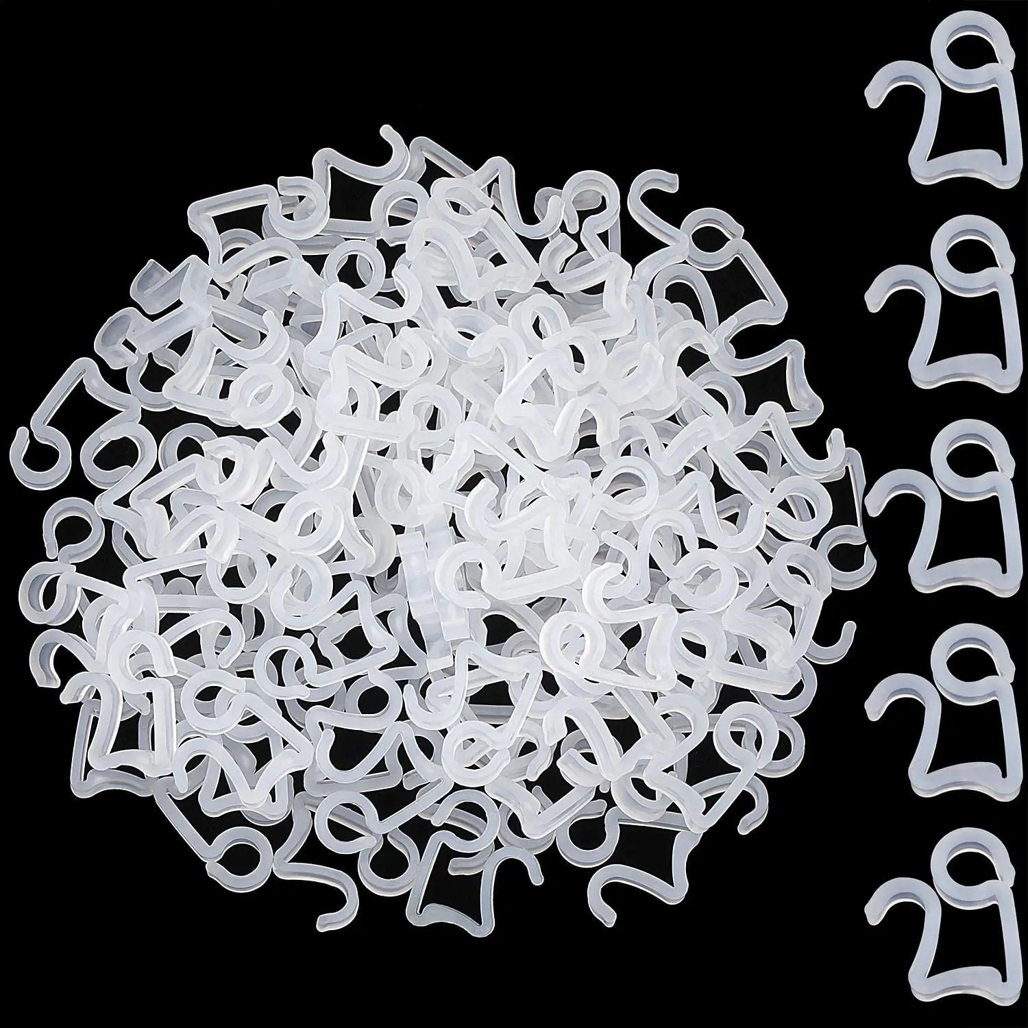 30pcs Christmas Light Hooks S shaped Weatherproof Plastic Gutter Hang