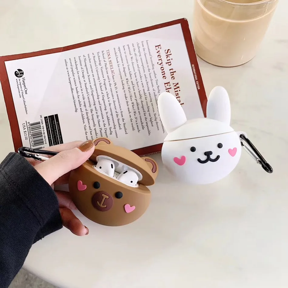 3D чехол для наушников для AirPods 2 чехол силиконовый Рождественский милый мультяшный протектор для наушников/Earbods чехол для Apple Air pods чехол 1