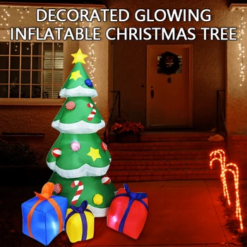 

210cm Inflatable Christmas Tree LED Light Air Pump Xmas Tree Indoor Outdoor Inflatable Toys Holiday Christmas Decoration
