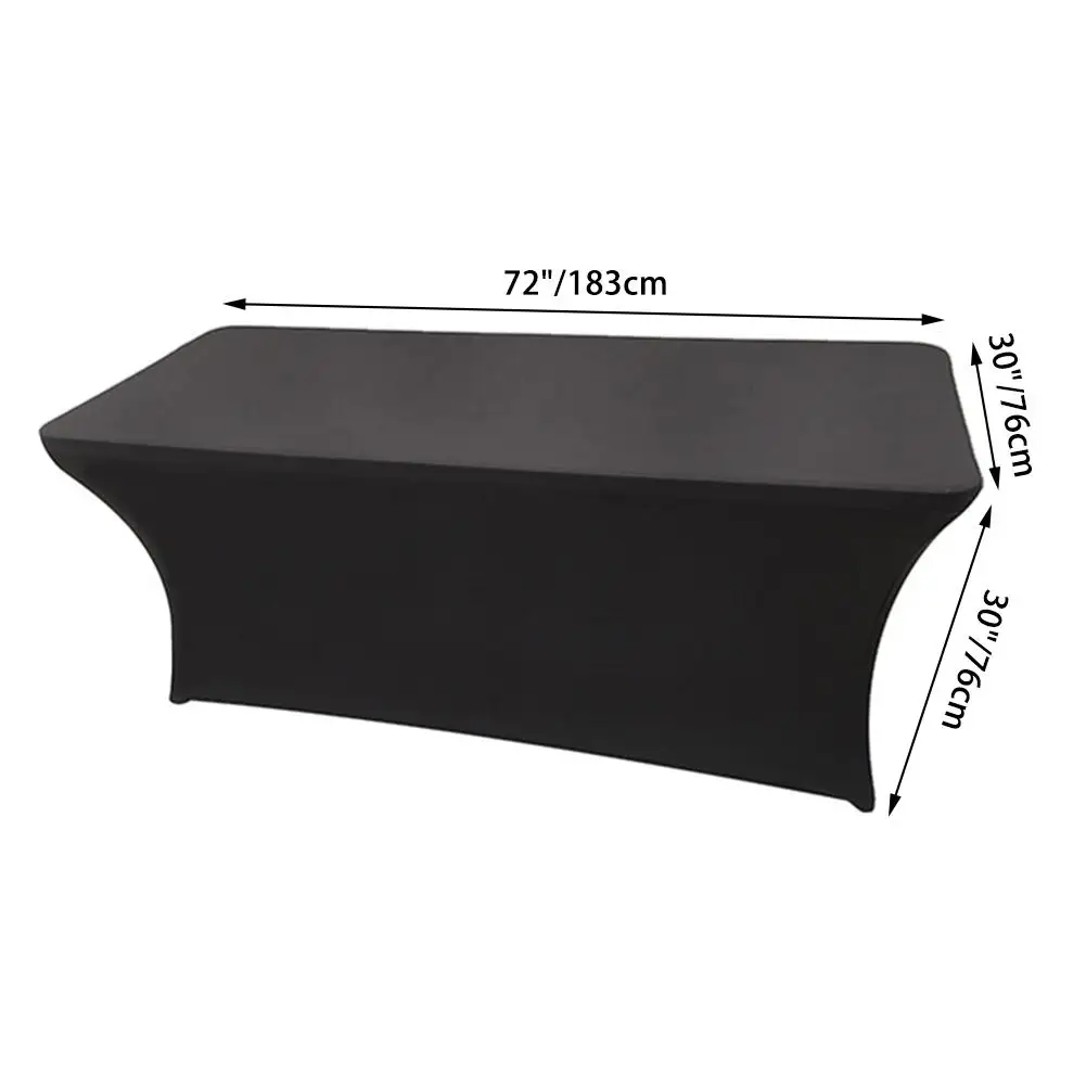  Stretch Spandex Rectangular Table Cloth 183x74x76cm Hunter Green Fitted Table Cover For Standard Fo