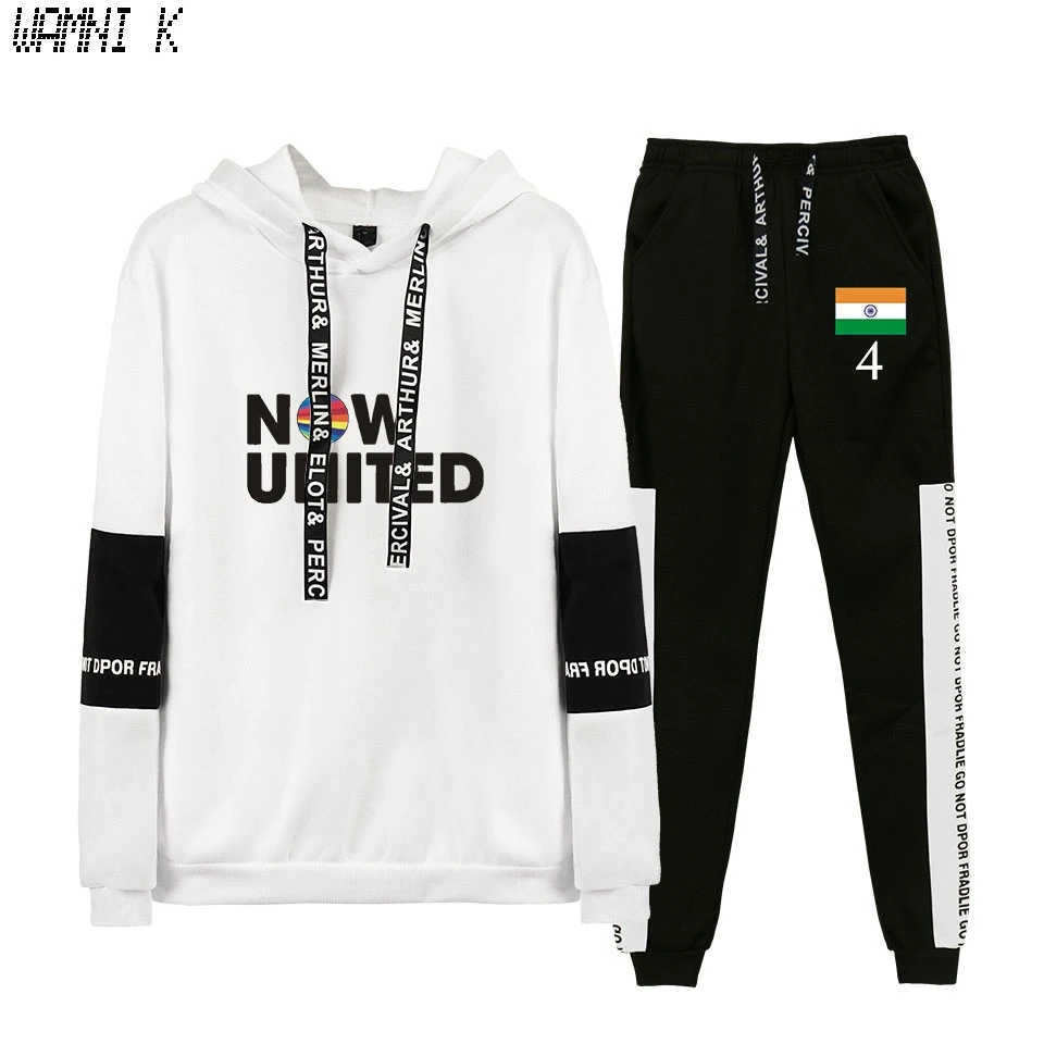 WAMNI Fashion 2020 Now United Conjunto de dos piezas con capucha y pantalones largos con la bandera de Alemania Sina Deinert 12 Jersey unisex Harajuku
