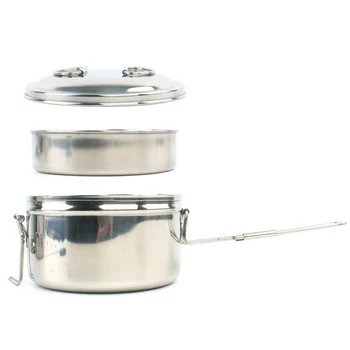 

Outdoor Camping Cookware Set Stainless Steel Foldable Lunch Pot Combination Pot Set Camping Picnic BBQ Set Accessory