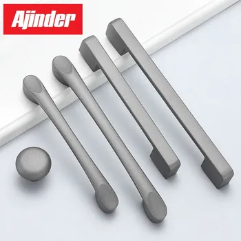 

Modern Gray Cabinet Handles Solid Drawer Knobs Kitchen Cupboard Door Pulls Furniture Handle Cabinet Hardware Bathroom Accessory