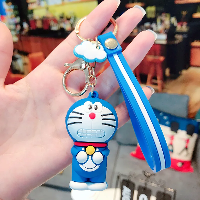 Прекрасный мультфильм Doraemon брелок женский робот Кот Jingle Кот автомобиль силикагель текстура брелок сумки Подвеска фигурка брелок - Цвет: 2