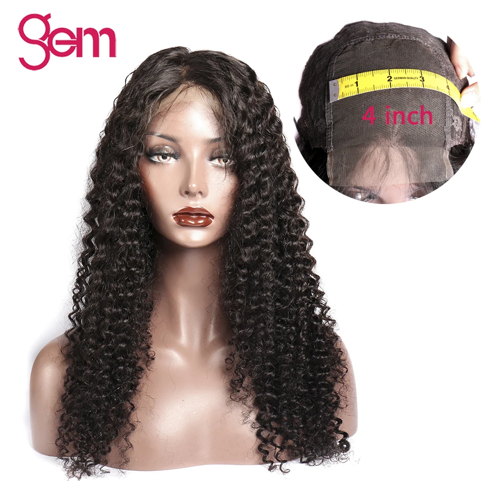 

4x4 Closure Wig Curly Human Hair Wig 150 Density Lace Wigs For Black Women Brazilian Remy GEM Hair Pre Plucked Lace Closure Wig