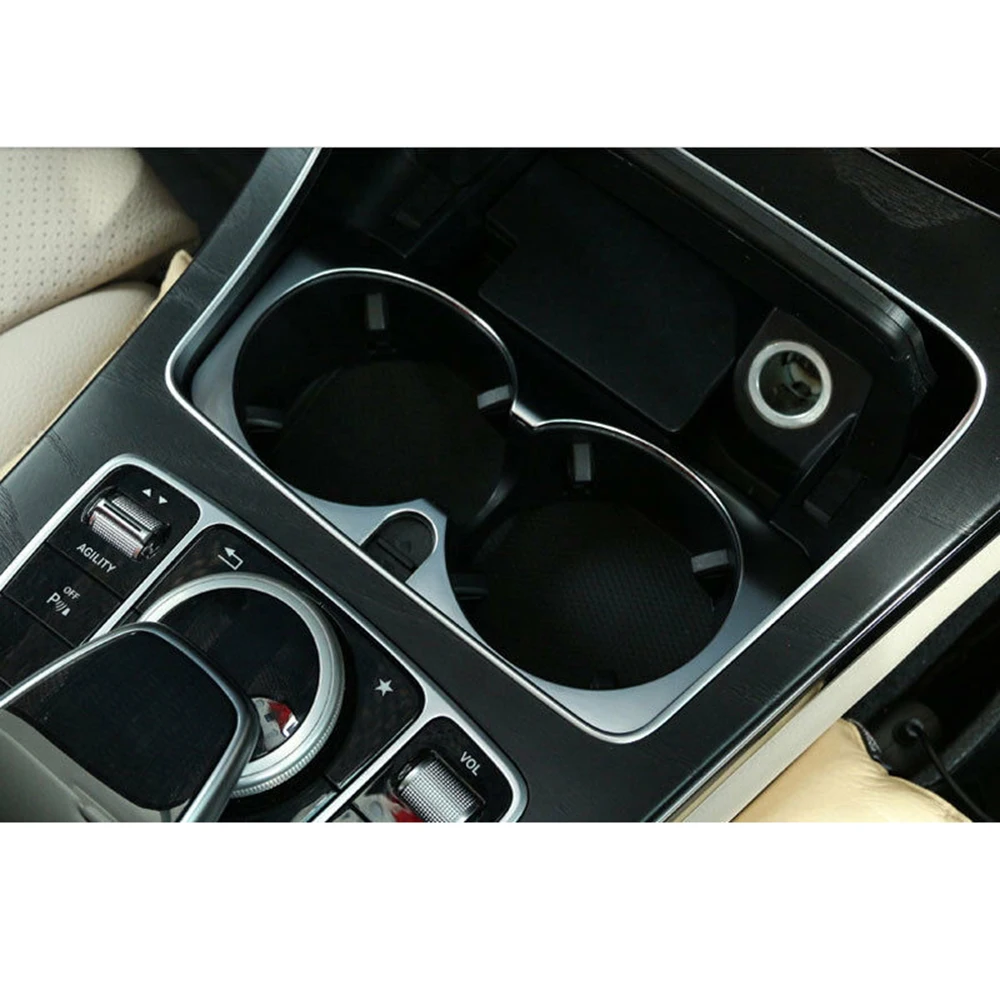 1 шт. держатель стакана воды крышка наклейка отделка алюминиевый сплав для Mercedes-Benz C E GLC класс W205 W213 X253 декоративная наклейка