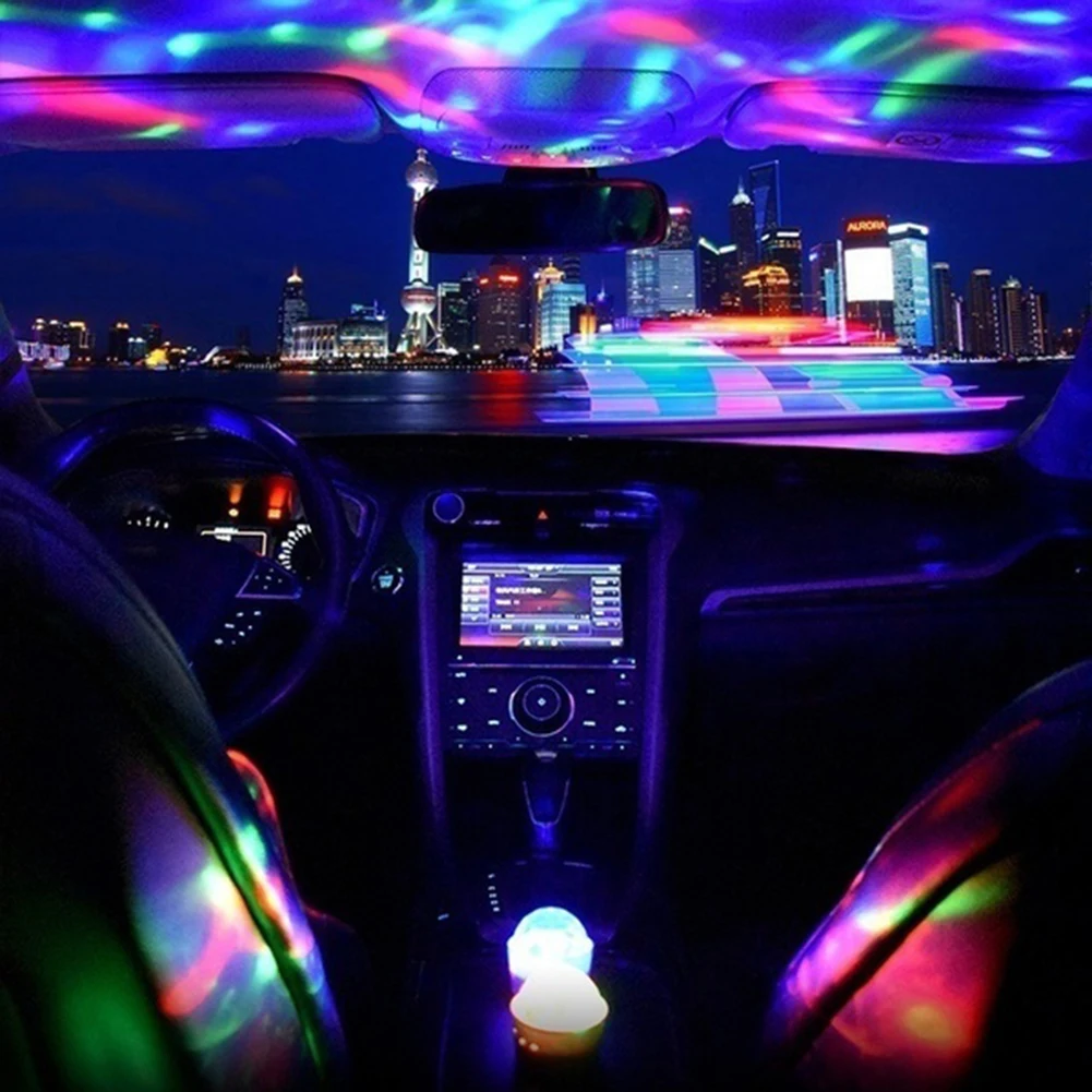 Disco Ball Party Stage Projector Lights Mini Led Voice Activated USB Crystal Magic Ball Flash DJ Lights for Home KTV Bar Car
