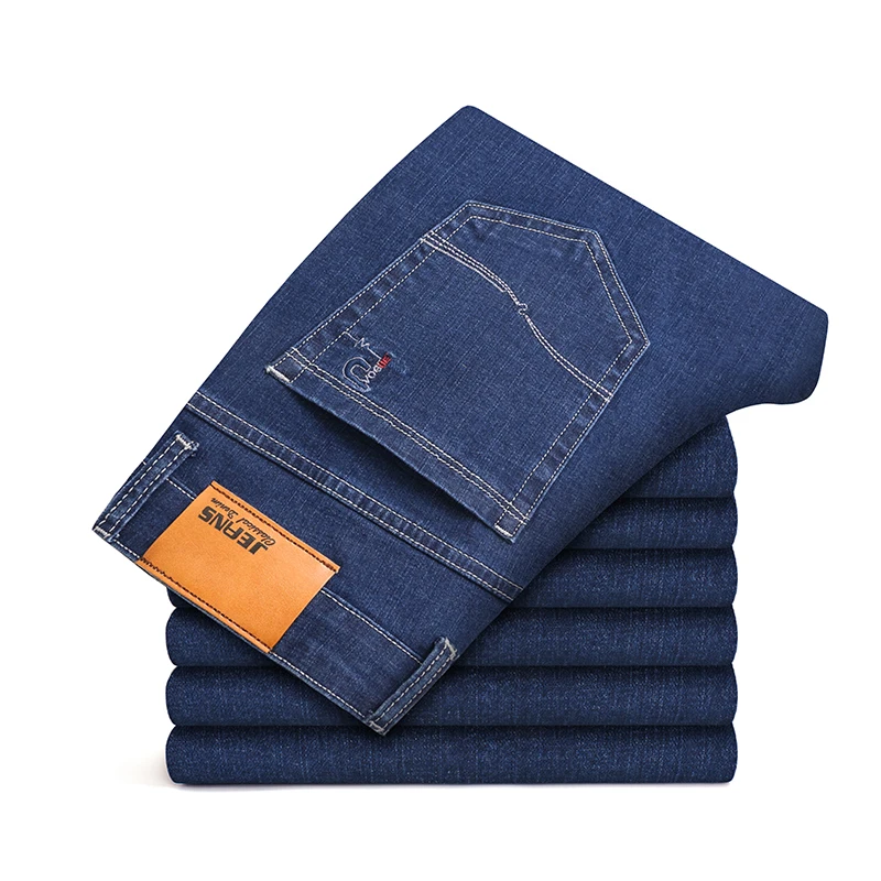 Мужские деловые деним джинсы мужские Slim Fit Плюс Размер Большие и высокие мужские брюки плюс размер 42 44 46