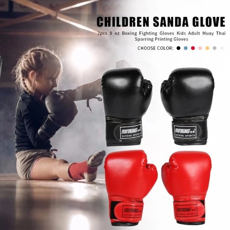 Gants de Boxe pour Enfants Gants de Frappe Sparring pour Formation de  Combat de Sac de Boxe De 3 à 14 Ans (Rose, 8oz)