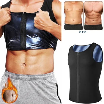 

Men Body Shaper Sauna Vest Waist Trainer Slimming Belt Sweat Shirt Polymer Corset Top Abdomen Reducing Shapewear Fitness Top