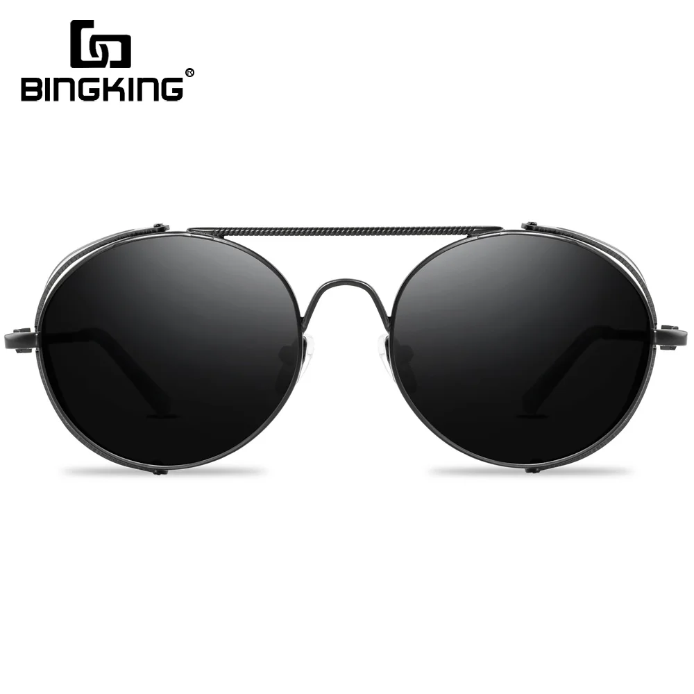 

BINGKING 2020 Retro Round Lenses Sunglasses Steampunk Women Men Sunglasses Metal Frame