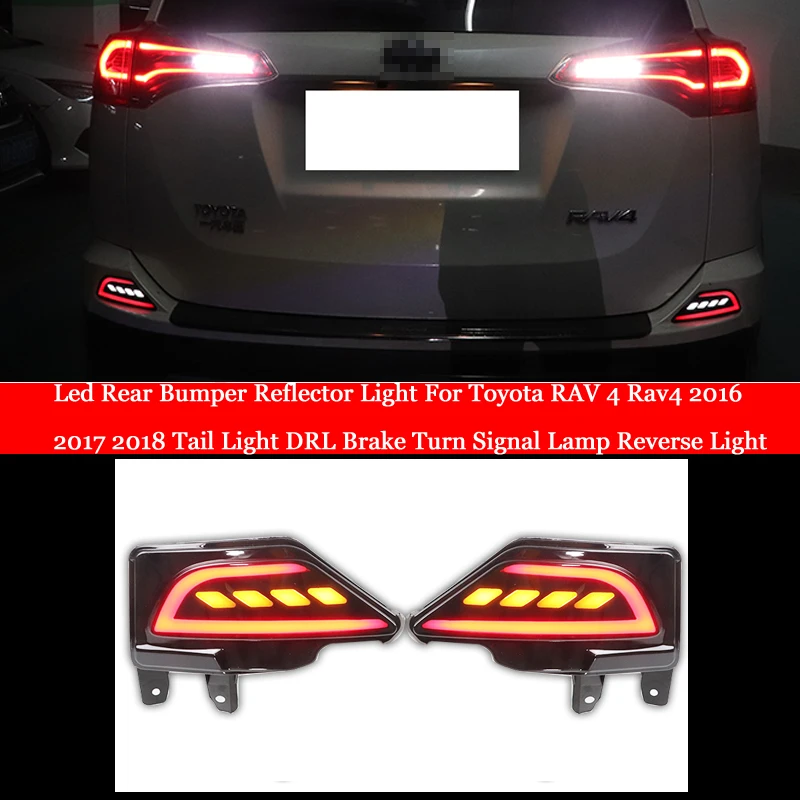 Автомобильный светодиодный задний бампер для Toyota RAV4 2015 2016 2017 2018 отражатель