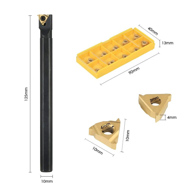 Snr0010K11 внутренний токарный станок с сверлящей оправкой держатель+ 10 шт./кор. 11Ir A60 вставками+ T8 ключ, дюймовый стандарт токарный инструмент