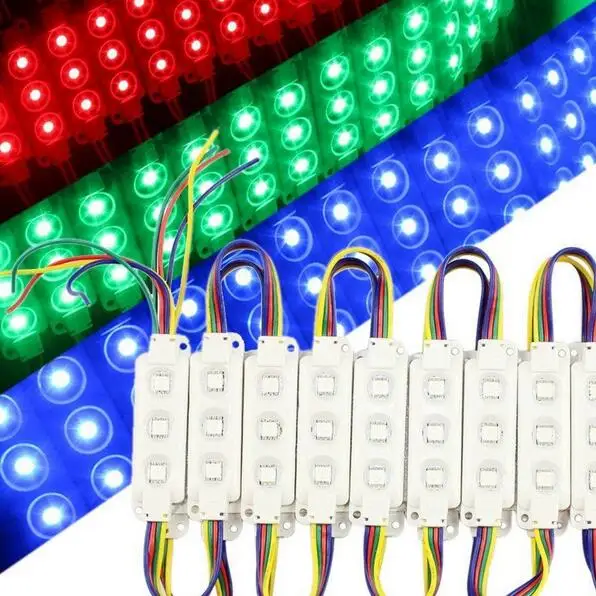 100 шт./лот 5050 RGB 3 светодиода впрыска светодиодный модуль, epistar чип, 12 В, 0,75 Вт, белый, теплый белый светодиодный модуль 2 года гарантии, CE ROHS