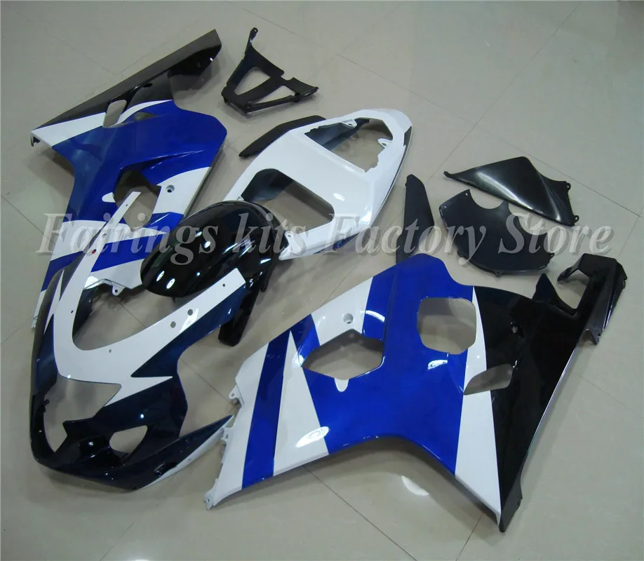 Injection Mold New ABS Motorcycle Fairings Kit Fit for Suzuki GSX-R600 GSX-R750 K4 2004 2005 Bodywork set Custom Black Blue | Автомобили и