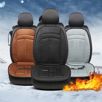 

Car Winter Seat Cushion Knitted Fiber Heating Monolithic Seat Cushion Backrest Non-slip Simple Universal Single Car Seat Cover