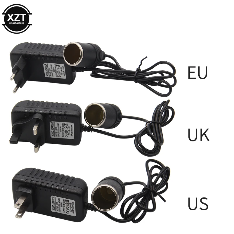 Adaptador portátil de 220V a 12V 2A para de cigarrillos de coche, toma de a 12V 600ma, cargador convertidor, piezas para el hogar, EE. UU./UE/Reino Unido - AliExpress Productos electrónicos