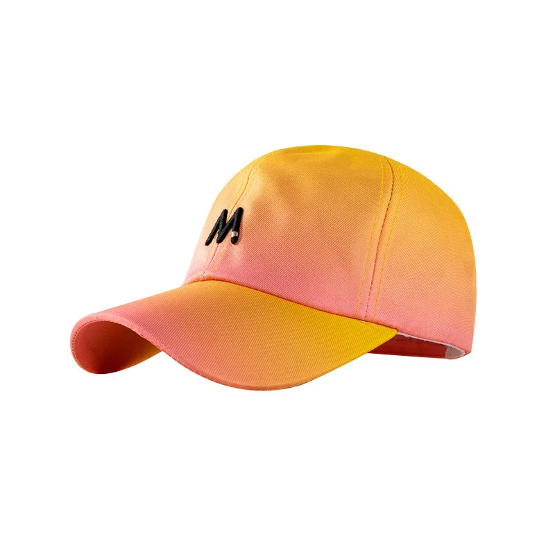 Gorra de béisbol con letras degradadas para mujer, gorro de béisbol con letras bordadas estéreo de Color coreano para primavera y verano